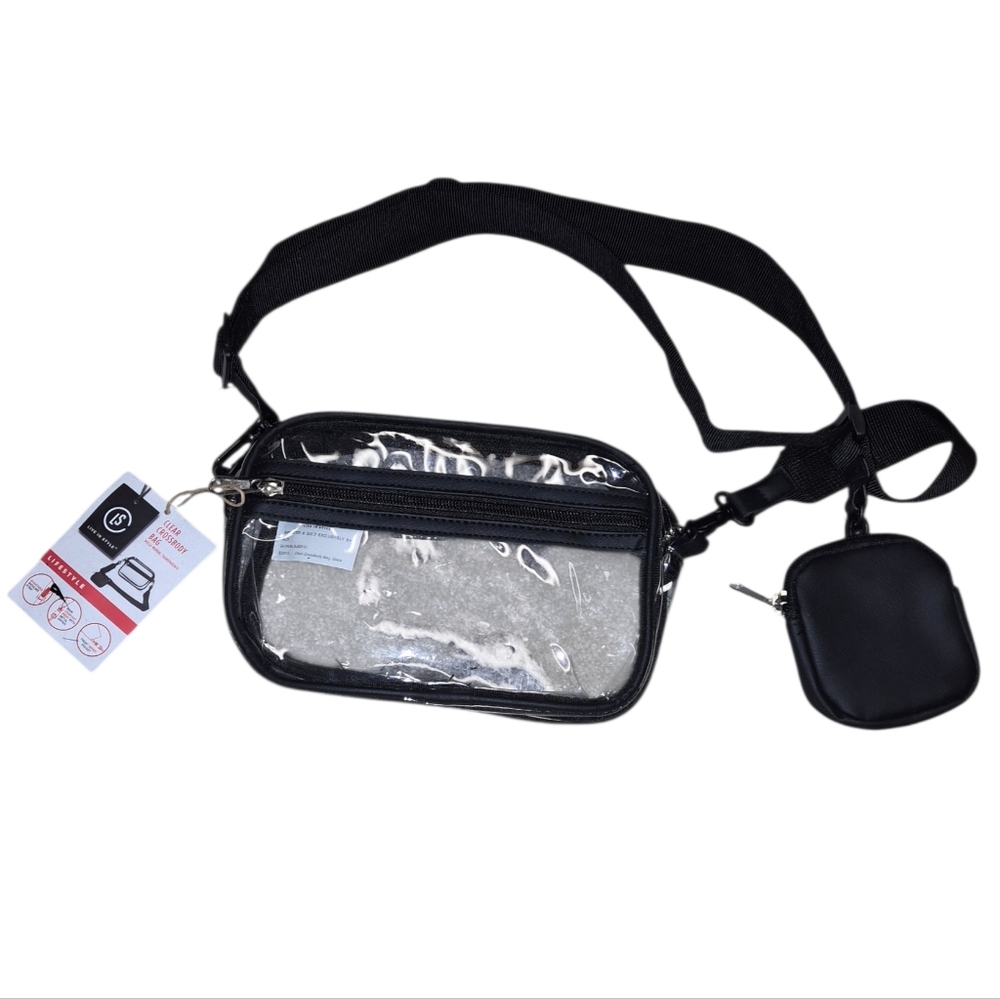 Live in Style Clear Crossbody Bag Black